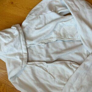 John Galt White Crystal Cropped Hoodie